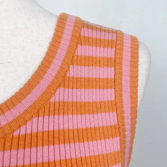 Spell And The Gypsy Collective Calypso Summer Striped Pink Orange Mini Dress MED - Picture 6 of 11